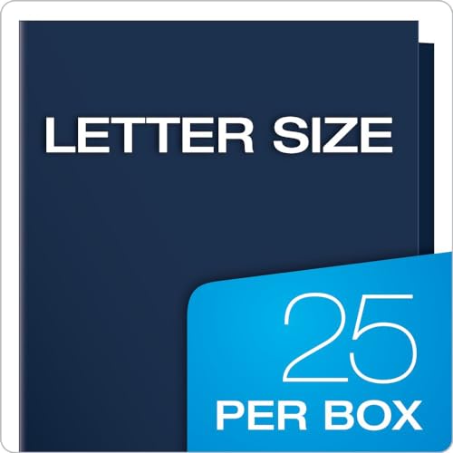 Oxford Laminated Twin-Pocket Folders, Letter Size, Navy, Holds 100 Sheets, Box of 25 (51743)