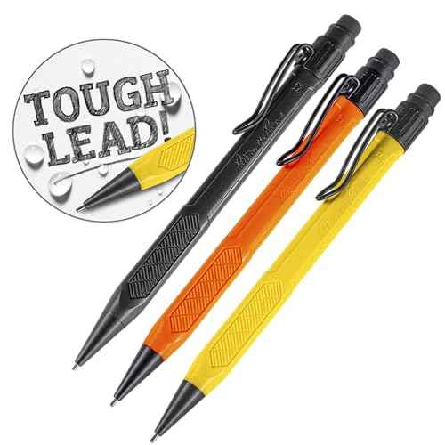 Rite in the Rain Weatherproof Mechanical Pencil, Yellow, Black, Orange Barrel, 1.3mm Dark Lead (No. IND15)