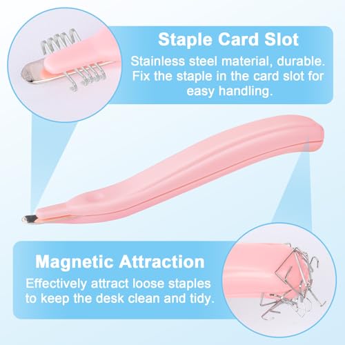 4 Pack Magnetic Staple Remover Tools - Colorful, Professional Office & Classroom Staples Puller