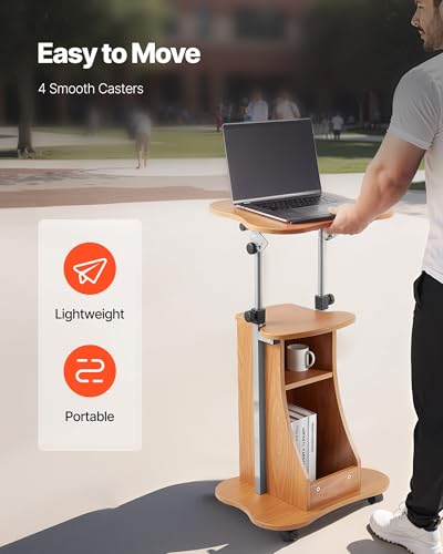 VEVOR 43 in Wooden Lectern Podium Stand with Adjustable Height & Angle — Dark Cherry