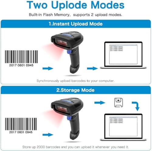 NETUM Black Bluetooth & 2.4G Wireless Barcode Scanner NT-1228BC