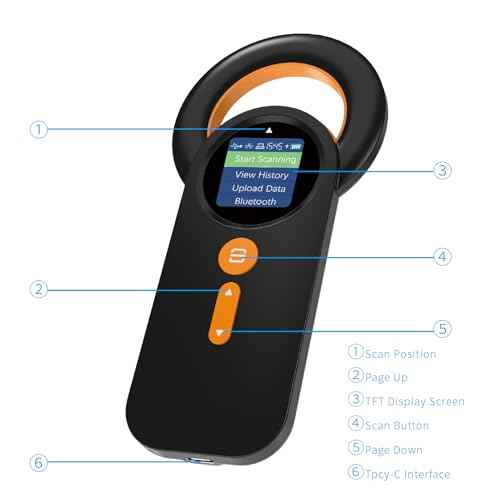 Bluetooth Pet Microchip Reader,Alacrity 3-in-1(2.4GHz Wireless+Bluetooth+USB) Animal Universal Microchip Tag Reader Scanner with 1.44¡± TFT Screen,800mA*H Rechargeable Battery,240 Pieces Data Storage