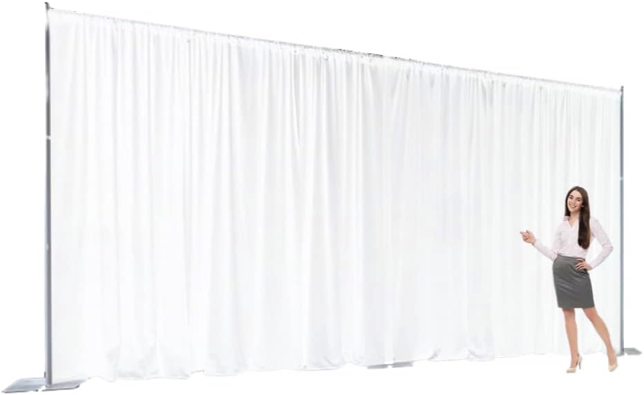Urby Backdrop - Extra Wide Blackout Curtains Made of Chiffon Tulle & Polyester | White, 20 x 8 Ft