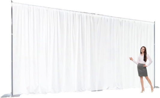 Urby Backdrop - Extra Wide Blackout Curtains Made of Chiffon Tulle & Polyester | White, 20 x 8 Ft