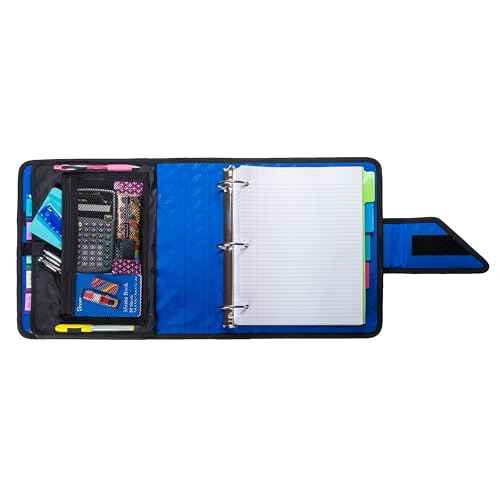 Case-It Open Tab Velcro Closure 2-Inch Binder, 5-Color Tabbed Expanding File, S-826-A Midnight Blue, 4 Pack