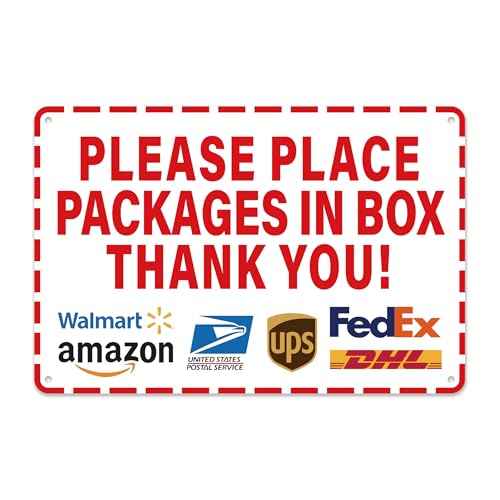 Please Leave Packages and Deliveries Here Sign£¬Self-Adhesive Waterproof and Durable Place Packages in Box Sign, Please Delivery Packages in Box Sticker for Home, Office, Shop, Door