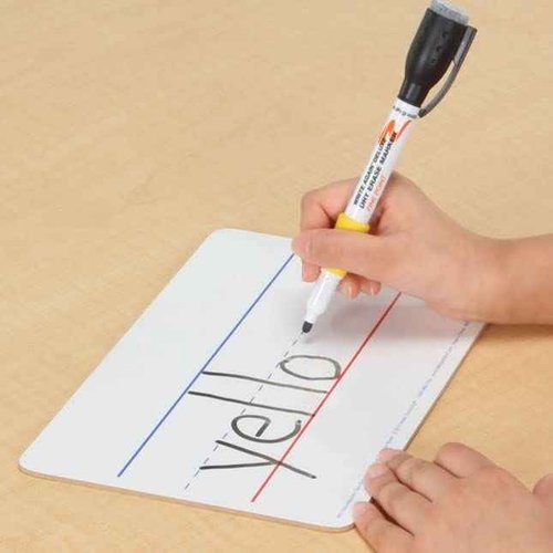 Really Good Stuff Mini Non-Magnetic 9"x 6" 2-Sided Blank and Lined Dry Erase Boards - Set of 12