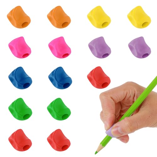 Kids Pencil Grippers 15 Pack - Handwriting Posture Training & Writing Aids