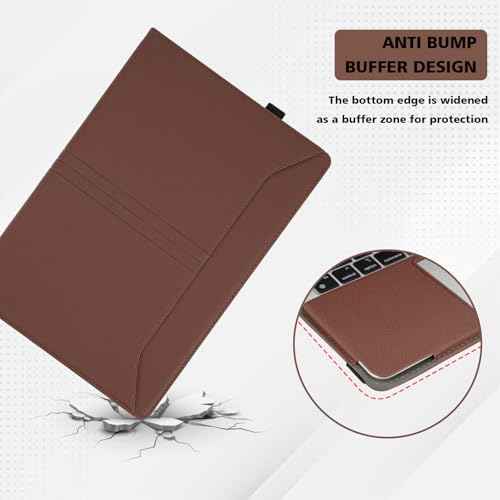 TYTX Compatible with MacBook Air 13 Inch Case, PU Leather MacBook Air Cover for Model A2337 M1 A2179 A1932 2018-2021 Retina Display Touch ID, with Vents and Stand Function, Brown