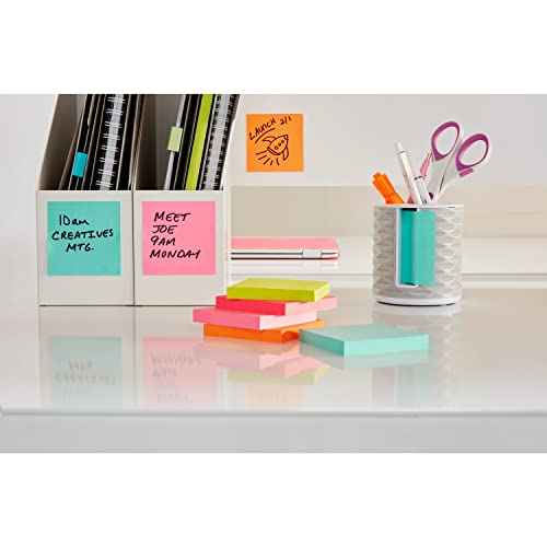 Post-it Super Sticky Notes, 3x3 in, 12 Pads, 2X The Sticking Power, Supernova Neons, Bright Colors, Recyclable (654-12SSMIA) (Pack of 6, 72 Count Total)