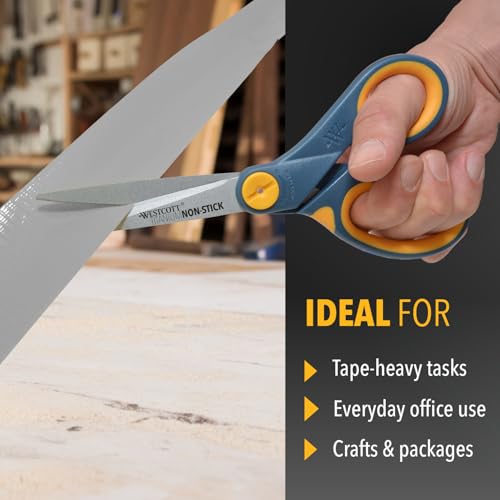 Westcott 8-Inch Non-Stick Titanium Scissors 2-Pack - Office & Craft Use