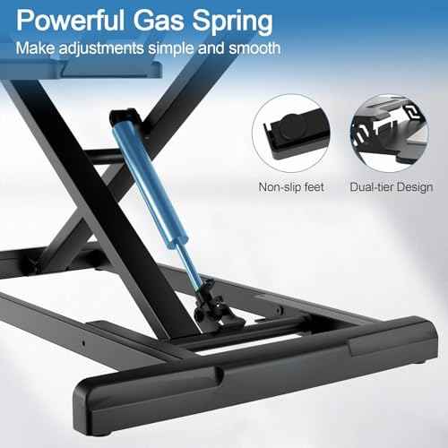 Standing Desk Converter 32 inch, Height Adjustable Sit Stand Desk Riser, Quick Sit to Stand Tabletop Dual Monitor Riser Workstation for Home Office with Keyboard Tray, Black
