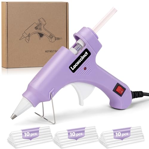 Lacoccinct Light Purple 20W Hot Glue Gun Kit with 30 Glue Sticks