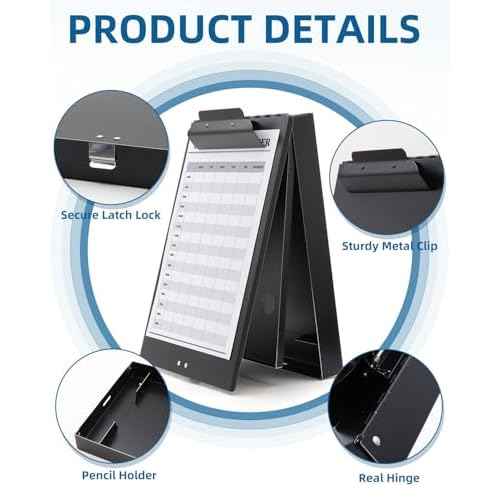 Metal Clipboard with Storage, Letter Size Heavy Duty Aluminum Clipboards, Dual Storage Binder Form Holder with High Capacity Clip for Teacher, Nurse, Police, School & Office Supplies - Frosted Black