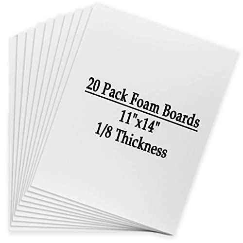 Acrux7 20 Pack Foam Boards 11x14 Foam Core Backing Board 1/8 Inch Thickness Foam Poster Boards for Projects, School, Crafts, Office & Art Projects