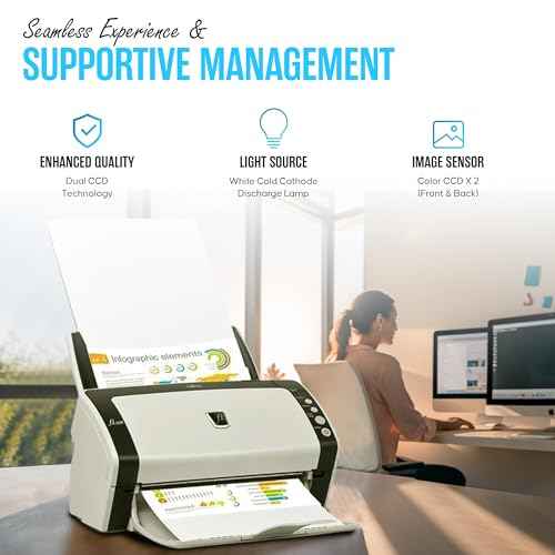 FI-6130Z Fujitsu Duplex Sheet-Fed Receipt Document Scanner with 24V & USB 2.0 Cable (Renewed)