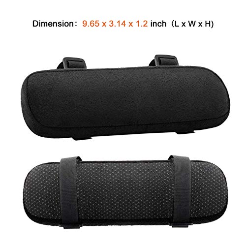 MOSISO Black Chair Armrest Pads – Memory Foam Elbow/Wrist Support, Universal Fit
