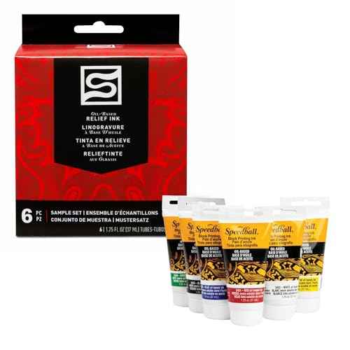 Speedball 3476 Oil-Based Block Printing Ink Starter Set for Professional, Permanent Prints AP Certified ? 1.25 FL OZ Tubes