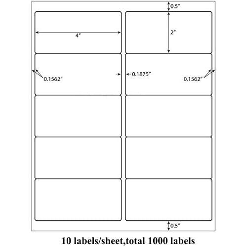 9527 Product 10 UP Sticker Labels,2x4 inches FBA Shipping Address Labels for Laser/Ink Jet Printer,Total 5000 Labels