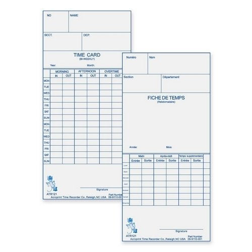 Acroprint ATR121 Weekly/Biweekly Time Cards Replacement for ATR120 Clock