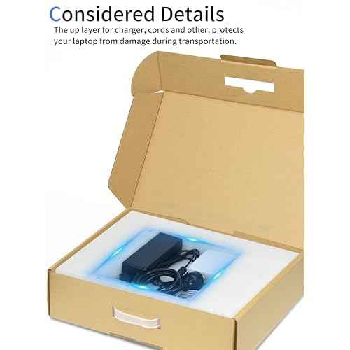 SOUNDANCE Laptop Box with Protection Foam, Handmade Laptop Sleevess, Cardboard Laptop Shipping Box, Secure Mailer Box for up to 17.3 Inches Notebook Computer