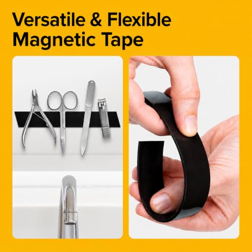 X-bet MAGNET Super Sticky Magnetic Tape 10ft x 1/2in (3m x 1.25cm) - DIY Crafts, Labeling & Organizing Roll