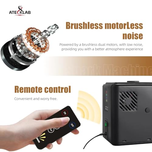 Wireless Cold Spark Machine | Portable Pyrotechnic System with Auto Safety Cutoff | Stage/Wedding/Event Special Effects Machine, White (Black)