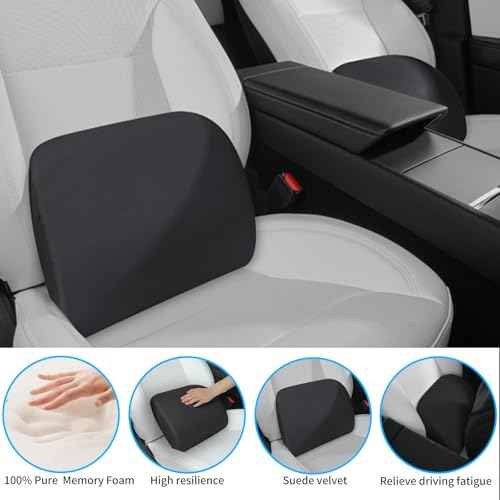 Lumbar Support Pillow Ergonomic Memory Foam Lumbar Pillow for Lower Back Pain Relief - Back Cushion for Driving, Chair Support for Car, Office & Gaming Chairs (Black, 1PC)