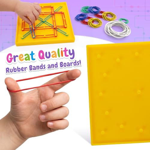 Small 6 Pack Double-Sided Geoboard Math Manipulatives for Kids Classroom Learning