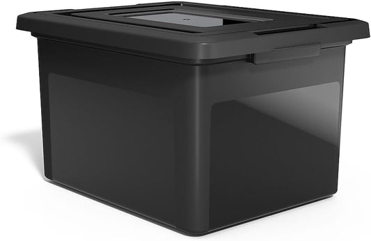 STAPLES Hanging File Folder Box - Durable Storage Organizer for Letter & Legal Size Documents, Black