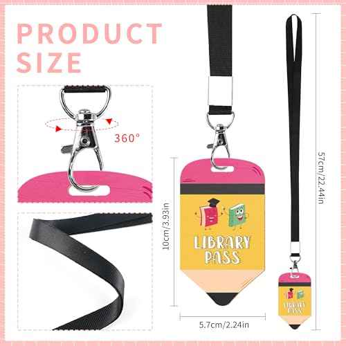 Hall Passes for Classrooms: 6 Pcs Wooden Pencil Hall Pass Unbreakable for Students Teachers, Bathroom Restroom Passes with Lanyards for Elementary Middle, Classroom Must Haves Back to School Supplies