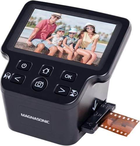 Magnasonic Film Scanner - All-in-One 24MP Converts 35mm, Slides & Super 8 to Digital with 5" Display & HDMI (FS71) - Film Scanner