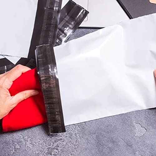 SJPACK 10x13-inch 500 Bags 2.5 Mil Poly Mailers Envelopes Bags With Self-sealing Strip White Bags