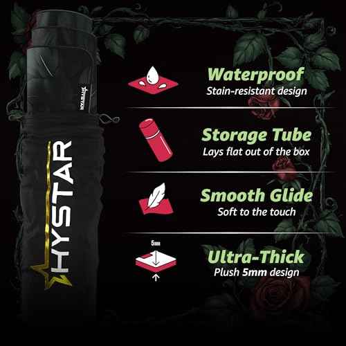 Hystar¢ç Extended Gaming Mouse Pad | XXL 36" x 16" | 5mm Thick, Waterproof Surface, Smooth Polyester Fabric, and Natural Rubber Base | Bloom