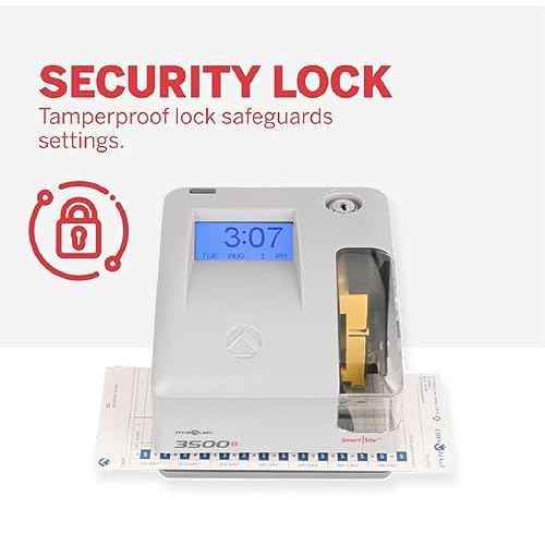 Pyramid Time Systems - Employment Time Clock & Document Stamp [3500ss] with Smart site Alignment, Kit Includes: Punch Time Clock, 25 Time Cards, 1 Ribbon & 2 Security Keys, 3500 Replacement