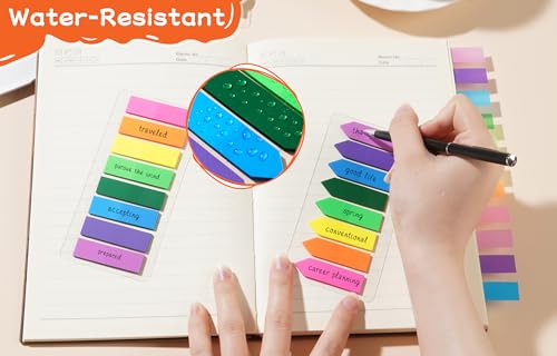 2000 Pcs Translucent Sticky Tabs & Arrow Flags for Notebooks, 0.47 x 2 in – Repositionable Office Labels & Markers