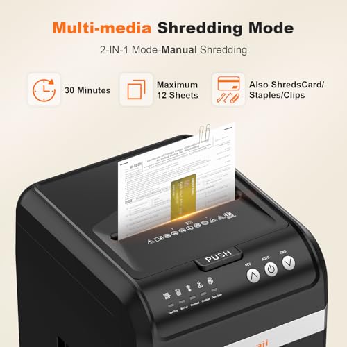 Bonsaii Heavy Duty Micro Cut Paper Shredder 200-Sheet Auto Feed Large Black Office