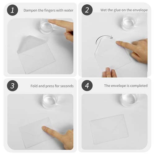 White Mini Gift Card Envelopes 4 x 2.75 inch Pack of 100 - Self-Sealing Business Card Sleeves