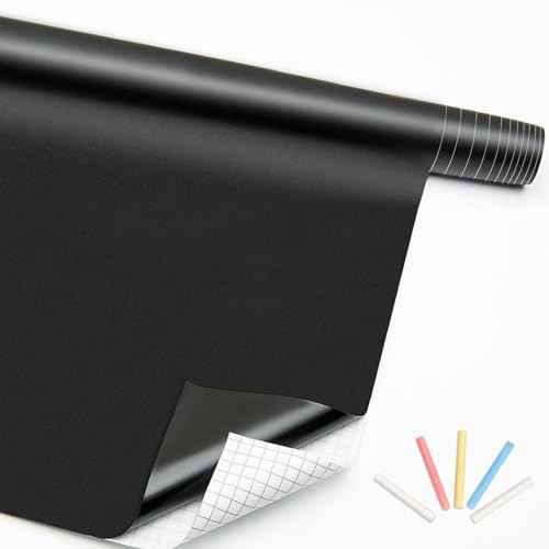 Extra Large Chalkboard Paper Roll Peel and Stick Chalk Board Wallpaper(+5 Chalks) Chalk Paint Contact Paper Blackboard