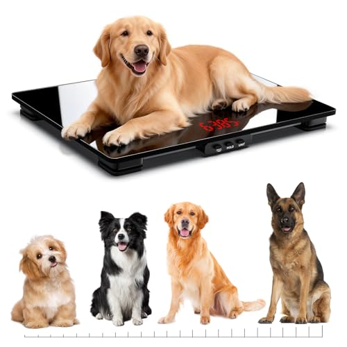 RAOYAN Black Dog Scale 220lb Max, 0.01lb Accuracy, Large Platform, Smart Hold & Tare