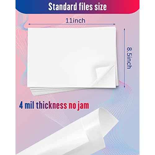 Glossy Sticker Paper Printable Vinyl for Inkjet Printer Adhesive White Decals Waterproof Quick Drying Tear Resistance Labels Letter Size 8.5x11 in for Craft,Scrapbook
