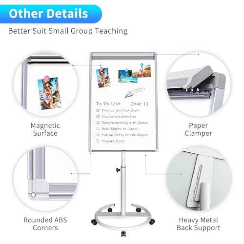 maxtek Mobile Dry Erase Board ? 40x28 inches Magnetic Portable Whiteboard Stand Easel White Board Flipchart Easel Board with 25 Sheets Paper Pad for School Supplies