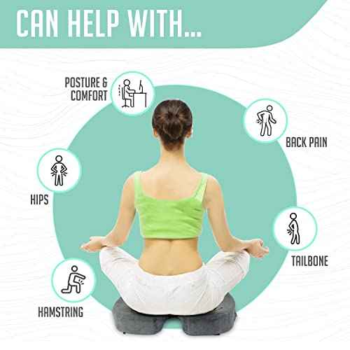 Premium Foldable Piriformis Seat Cushion - Piriformis Pain and Sciatic Pain Relief Cushion - for Home & Office Use, Perfect for Travel or Driving