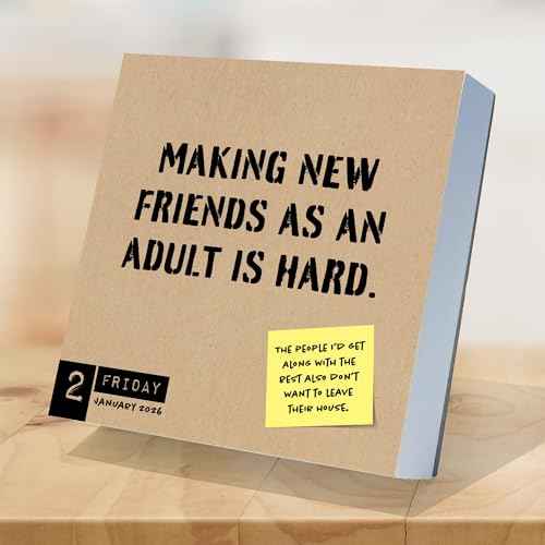 TF Publishing 2026 Anti Affirmations/Daily Sarcasm Daily Desktop Calendar - Home & Office Organization - Small Desk Calendar 2026 w/Full-Color Tear-Off Pages & Standing Cardboard Easel - 5.25x5.25in