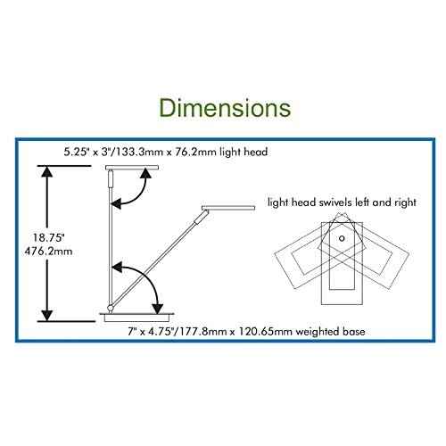 Folding Desk Lamp with Swivel Head, Compact Footprint, Chrome (VLED420)