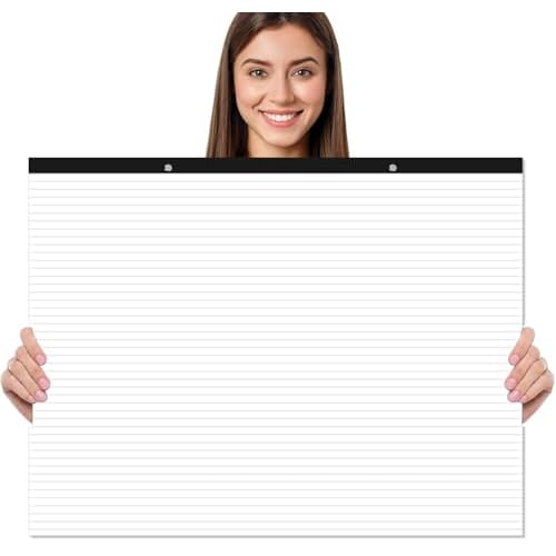 Yaridar (2-Pack) Large Lined Paper Pad - 22" x 17" Ruled Notepad, 100 Sheets/200 Pages Legal Pads, 100 gsm White Paper Notepad Desk Pad for School, Home, Office, Business