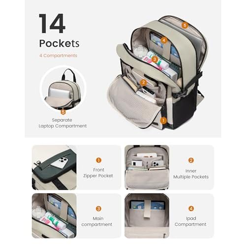 LOVEVOOK 17.3 Inch Laptop Backpack for Women, Travel Carry-On Backpack Purse, College Bookbag for Teen Girls School