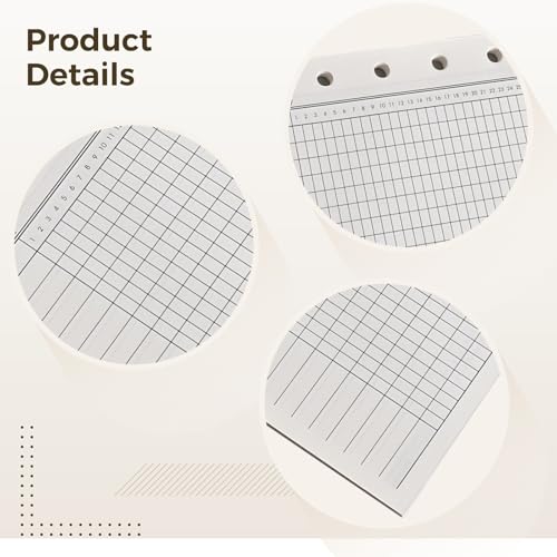 A7 Planner Refills 40 Sheets 6-Ring Binder Grid Daily/Weekly/Monthly Schedule
