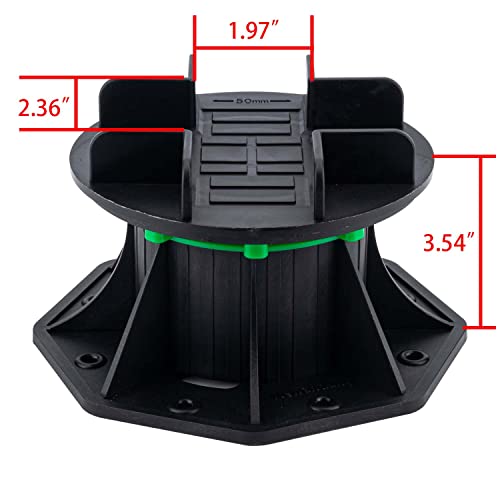 8Pack Adjustable Plastic Pedestal Paver,Floor Slate Support Floor Lift,Deck Support Floor Raising (Bilateral keel Card Slot)