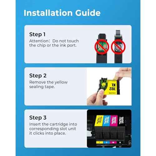 702XL T702XL Ink Cartridges Remanufactured 702XL High Yield Replacement for Epson 702XL 702 XL to use with Workforce Pro WF-3720 WF-3730 WF-3733 Printer (Black Cyan Magenta Yellow, 4 Pack)